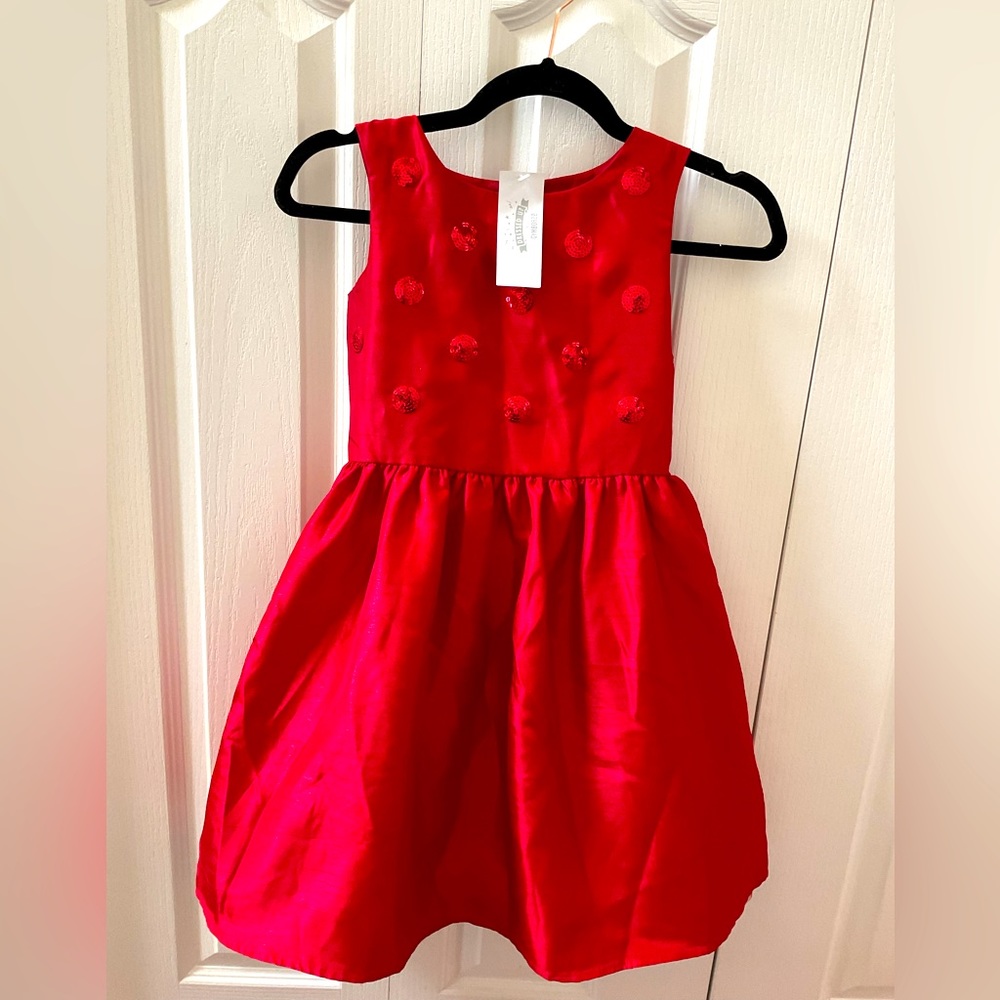 Red satin dress